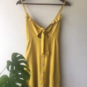 Vintage Yellow Tie-front Dress